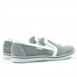 Casualowe buty męskie 870 szary welur