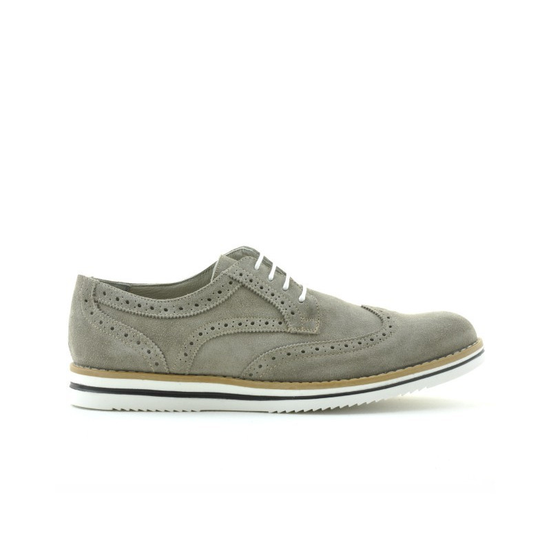 Buty casual męskie 866 piaskowy welur