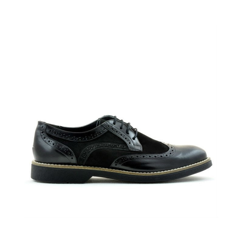 Casualowe buty męskie 826 czarne florantic kombinowane