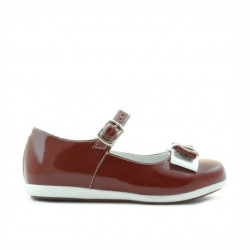 Buty dziecięce małe 51c lakierowane bordowe+białe