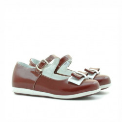 Buty dziecięce małe 51c lakierowane bordowe+białe