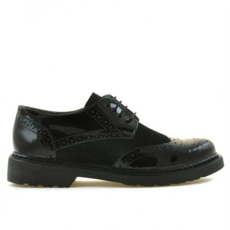 Damskie buty casual 663 w czarnej lakierowanej kombinacji