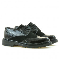 Damskie buty casual 663 w czarnej lakierowanej kombinacji