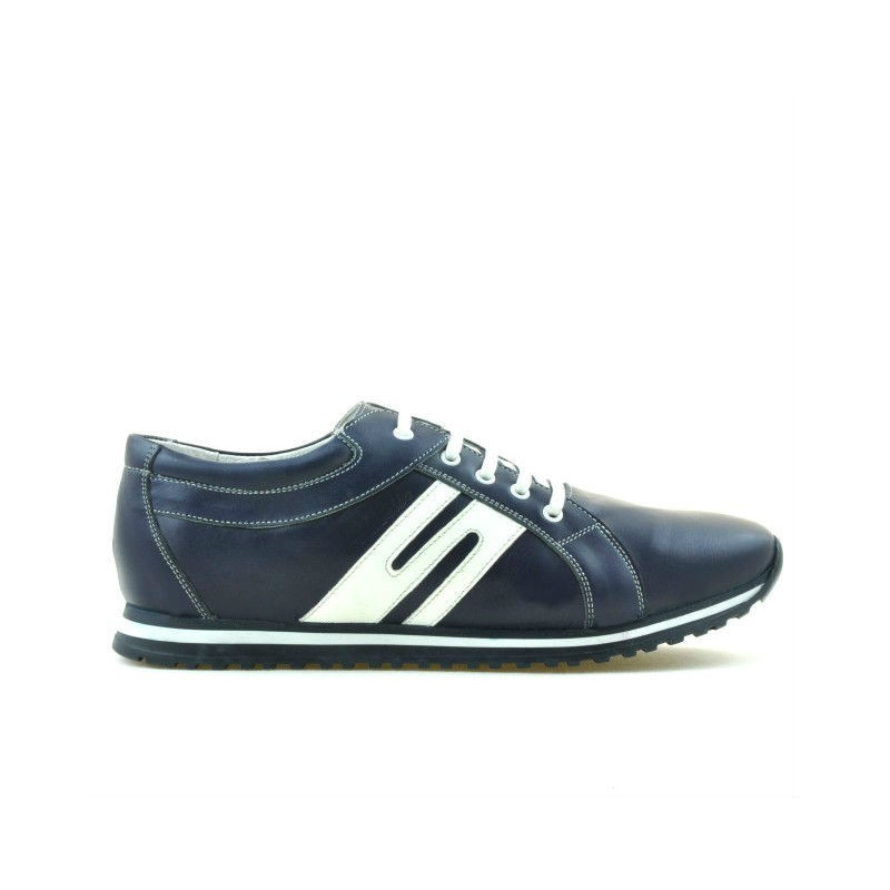 Buty sportowe męskie 768 indygo+białe