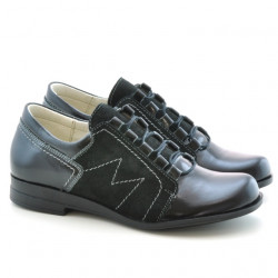 Damskie buty casual 608 czarna lakierowana kombinacja