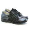 Damskie buty casual 608 czarna lakierowana kombinacja