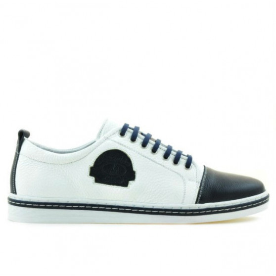 Buty casual / sportowe męskie 766 indigo+białe