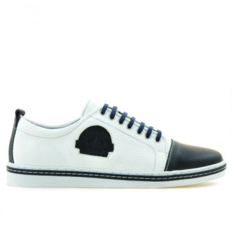 Buty casual / sportowe męskie 766 indigo+białe