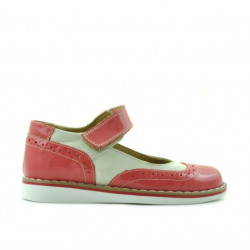 Buty dziecięce małe 56c lakier różowy+beżowy