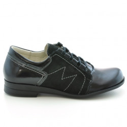 Damskie buty casual 608 czarna lakierowana kombinacja