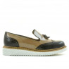 Damskie buty casual 659 lakierowane beżowe połączone