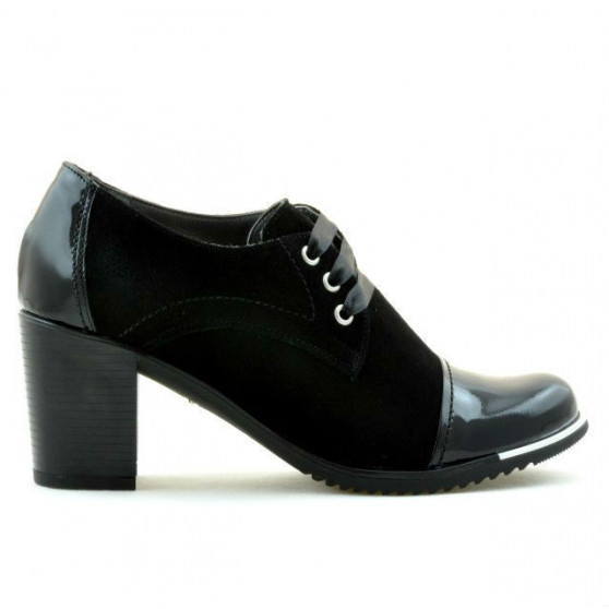 Damskie buty casual 667 czarny lakierowany łączony