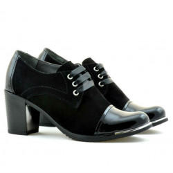 Damskie buty casual 667 czarny lakierowany łączony
