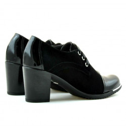 Damskie buty casual 667 czarny lakierowany łączony