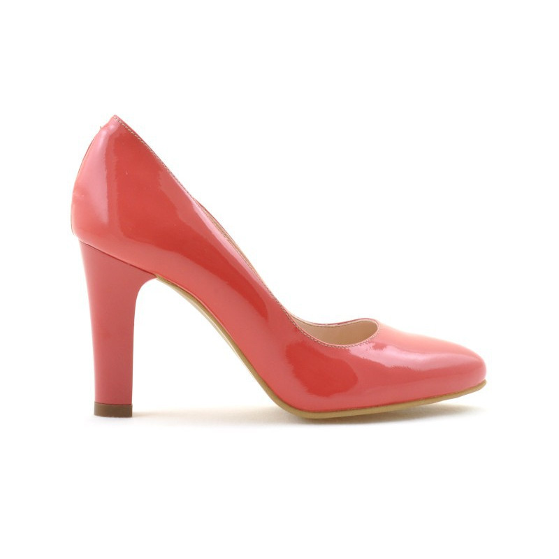 Eleganckie buty damskie 1243 lakierowane czerwony koral