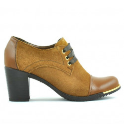 Damskie buty casual 667 brązowe kombinowane