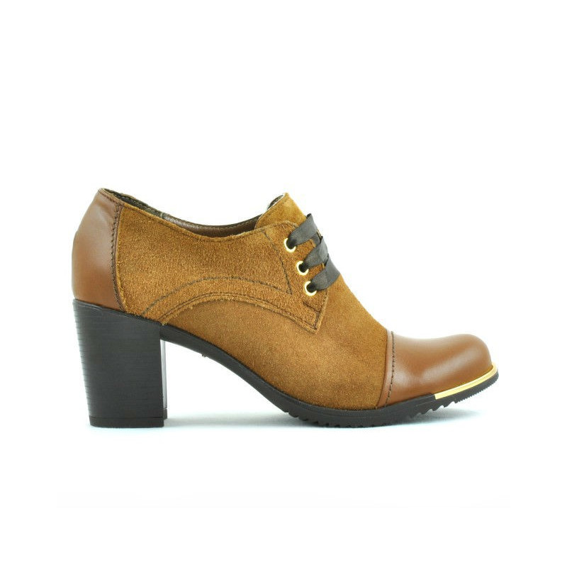 Damskie buty casual 667 brązowe kombinowane