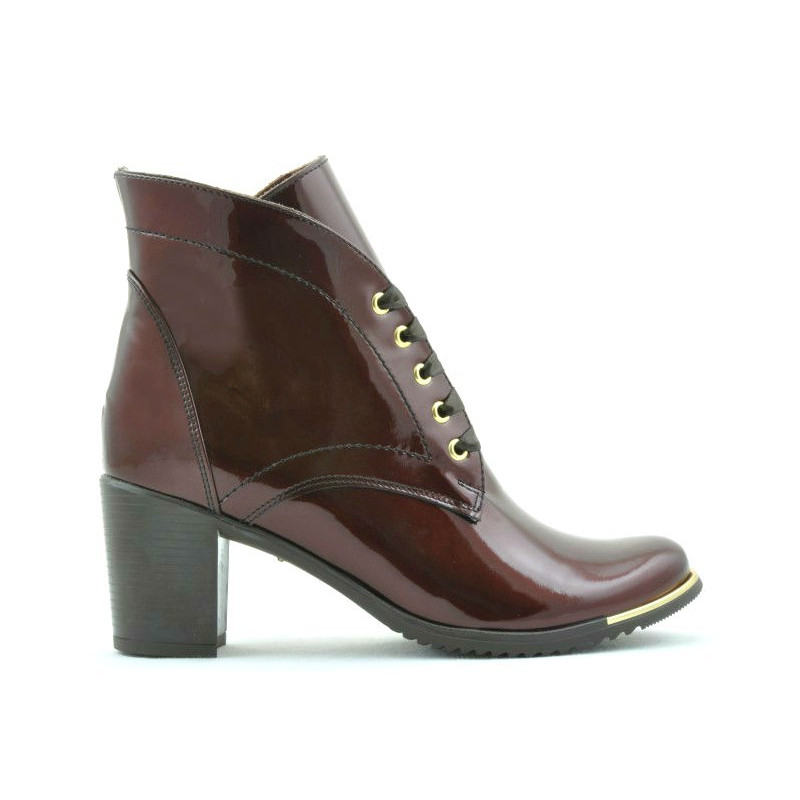 Damskie kozaki 3299 lakierowane bordo