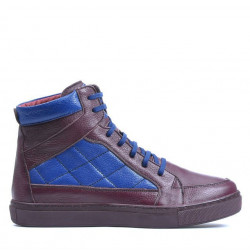 Buty męskie 487 bordo+indigo