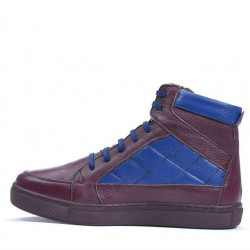 Buty męskie 487 bordo+indigo