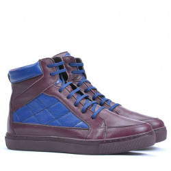 Buty męskie 487 bordo+indigo