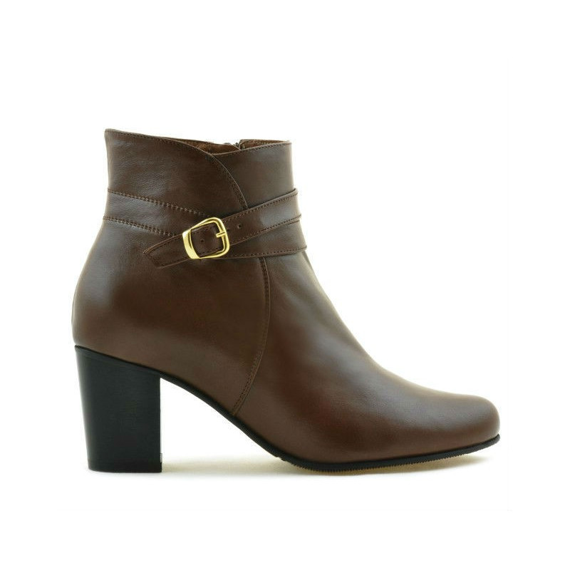 Botki damskie 1160b brązowe futro