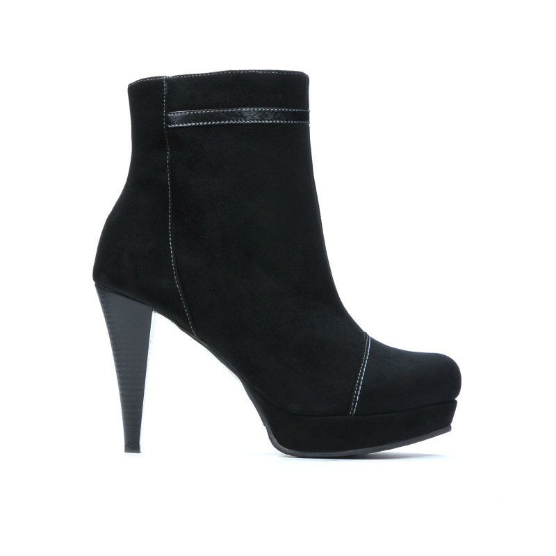 Damskie botki 1130 czarne antylopa