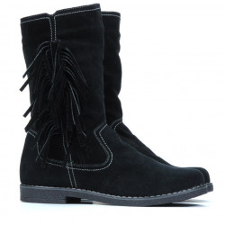 Damskie kozaki 3242 czarny welur