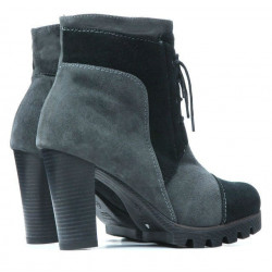 Botki damskie 1135 szare antilopy + czarne