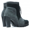 Botki damskie 1135 szare antilopy + czarne