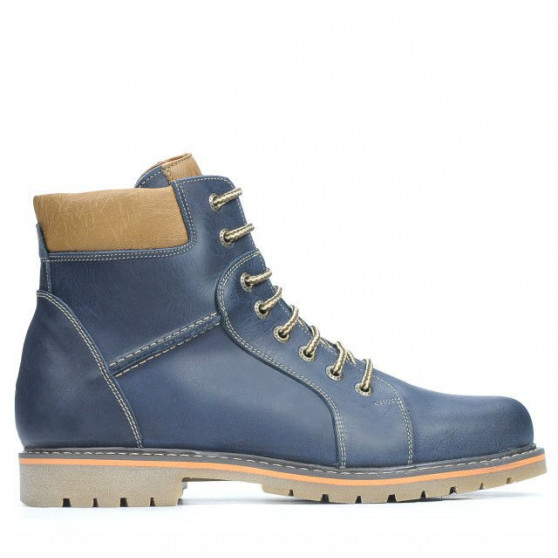 Buty męskie 489 tuxon indygo+brązowy