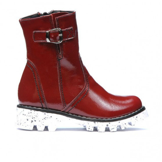 Lakierowane bordowe buty dziecięce 33c