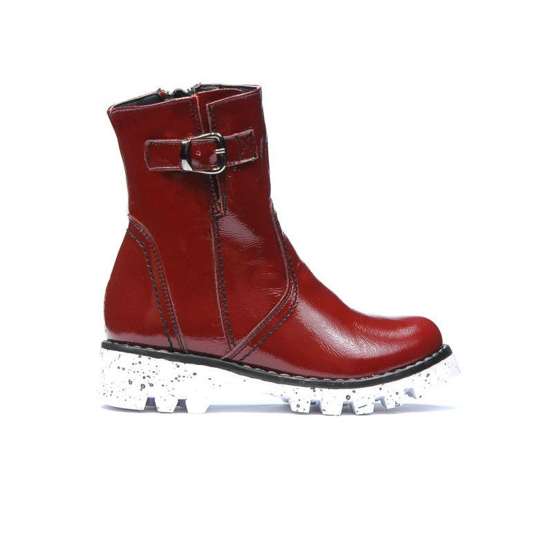 Lakierowane bordowe buty dziecięce 33c