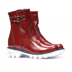 Lakierowane bordowe buty dziecięce 33c