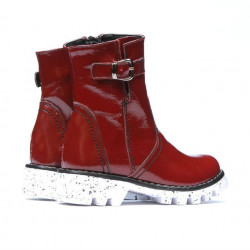 Lakierowane bordowe buty dziecięce 33c