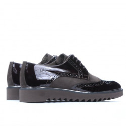 Męskie buty casual 831 lakierowane połączenie kawy