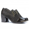 Damskie buty casual 667 lakierowane połączenie brązowe