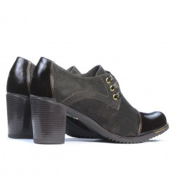 Damskie buty casual 667 lakierowane połączenie brązowe