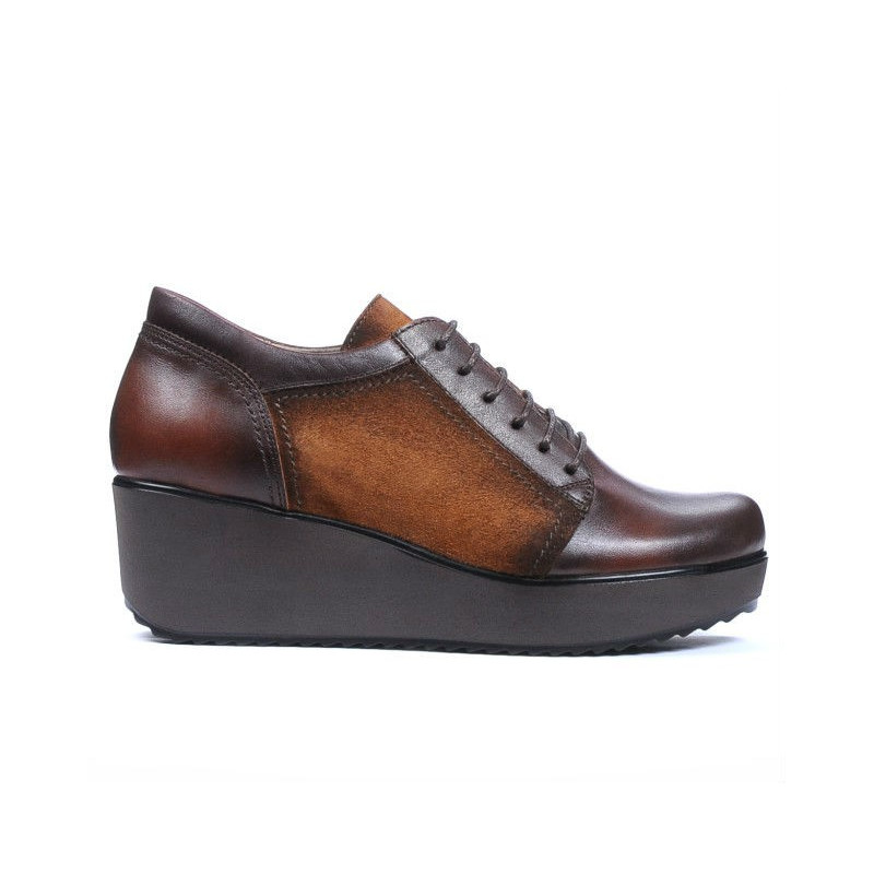 Damskie buty casual 668 brązowy kombinowany