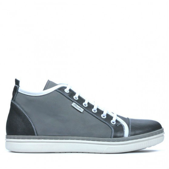 Buty męskie 480 szare kombinowane