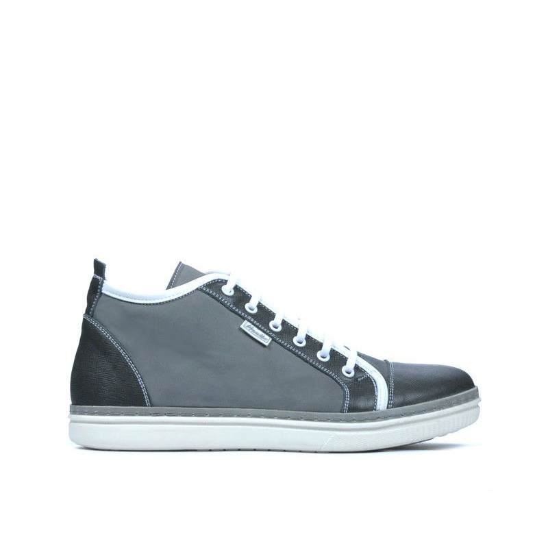 Buty męskie 480 szare kombinowane
