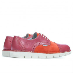 Buty casual damskie 7001 różowe kombinowane