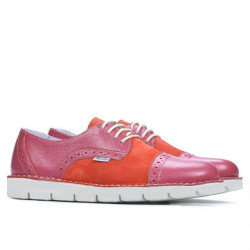 Buty casual damskie 7001 różowe kombinowane