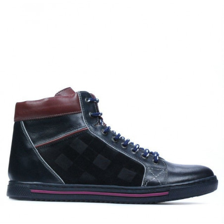 Męskie botki 467 indigo+bordo