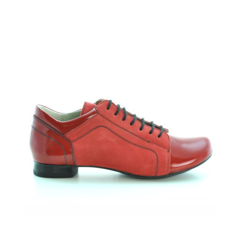 Damskie buty casual 645 czerwono-szare