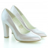 Eleganckie buty damskie 1214 lakierowane beż perłowy