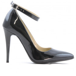 Eleganckie buty damskie 1247 lakierowane petrol perłowe