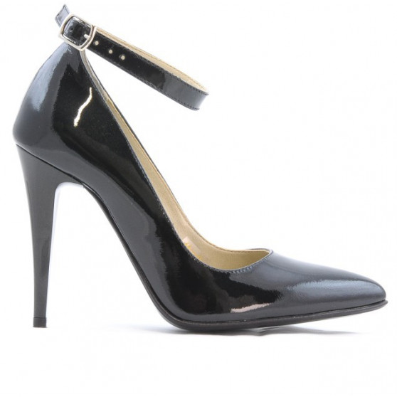 Eleganckie buty damskie 1247 lakierowane petrol perłowe