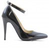 Eleganckie buty damskie 1247 lakierowane petrol perłowe