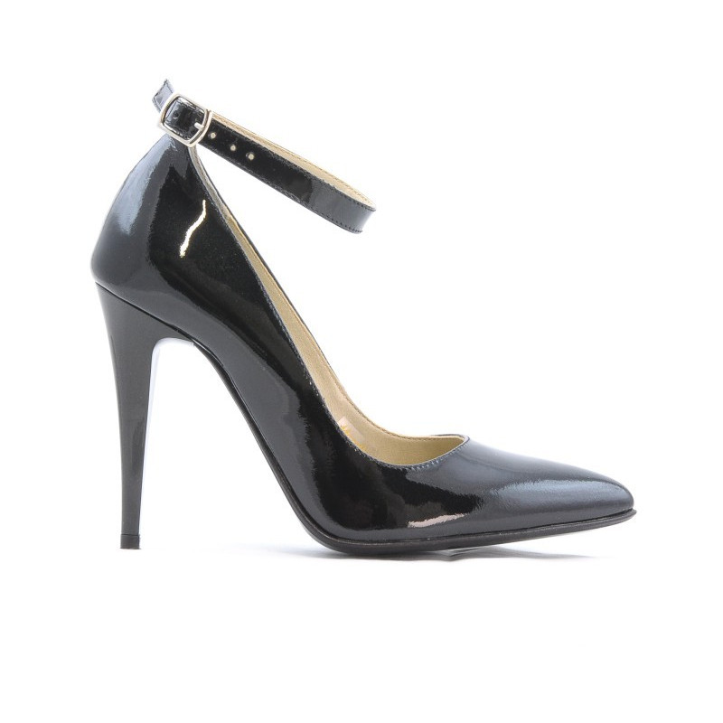 Eleganckie buty damskie 1247 lakierowane petrol perłowe